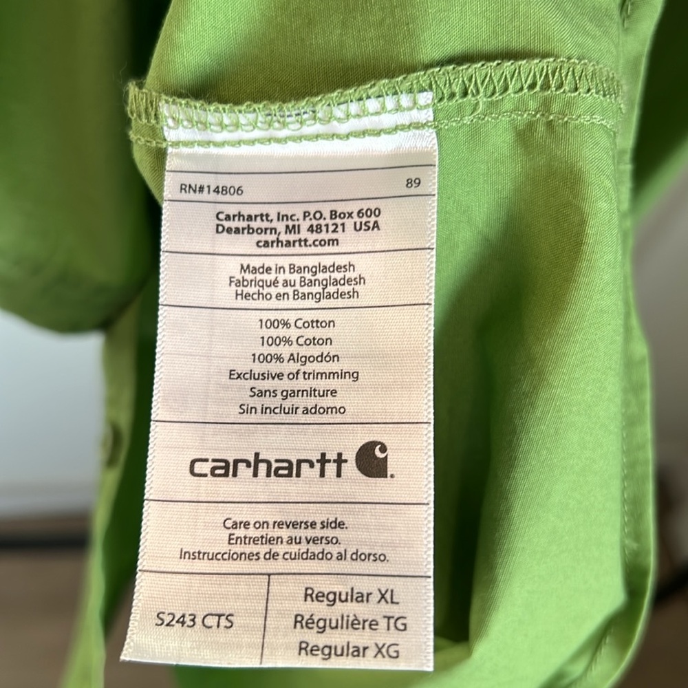 Carhartt Men's Green Short Sleeve Shirt - Picture 7 of 7